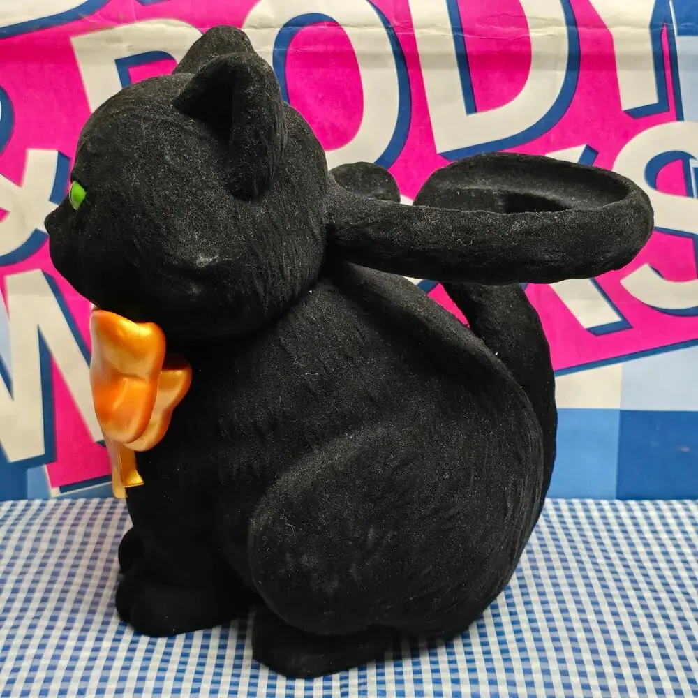 BBW Black Vampire Cat Large 3 Wick Candle Pedestal Holder
